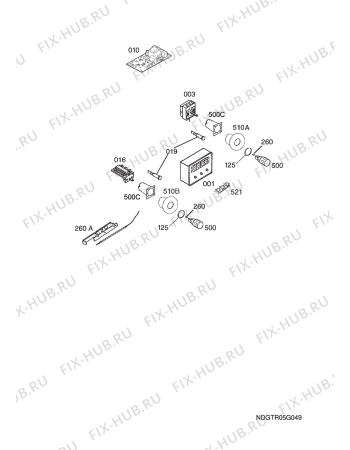 Взрыв-схема плиты (духовки) Electrolux EOB63100X  UK AFIPRI - Схема узла Functional parts